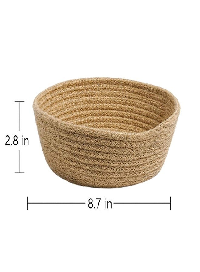 RUGSZONE SLEEPY Jute Baskets Online | Designer Baskets | Storage/Shelves Baskets | Fruit Baskets or clothes (Beige, (small (8.7''x2.8'')) - Image 4