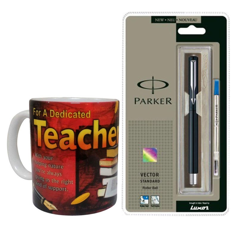 Saugat Traders Farewell Gift for Teacher - Coffee Mug & Parker Pen-Gift for Teacher by Students-Gift for Best Teacher Farewell-Teacher Birthday Gift - Image 1
