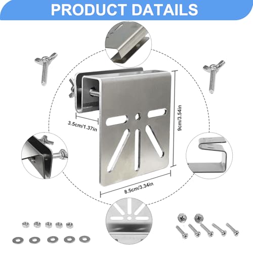 OWOKISO Gutter Mount for Eufy Security SoloCam S340 S330 E30, Stainless Steel Anti-Shake Camera Bracket, Stable No-Drill Installation Outdoor Security Mount, Heavy Duty Weatherproof Holder, 1-Pack Silver - Image 5
