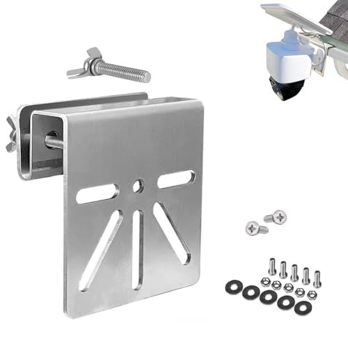 OWOKISO Gutter Mount for Eufy Security SoloCam S340 S330 E30, Stainless Steel Anti-Shake Camera Bracket, Stable No-Drill Installation Outdoor Security Mount, Heavy Duty Weatherproof Holder, 1-Pack Silver - Image 1