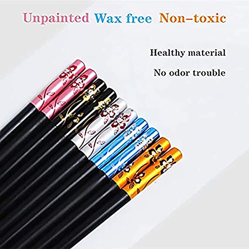 RIANZ Reusable Fiber Glass Chopsticks Dishwasher Safe Japanese Style Lightweight Non-Slip Chop Sticks - Black (5 Pair) - Image 5