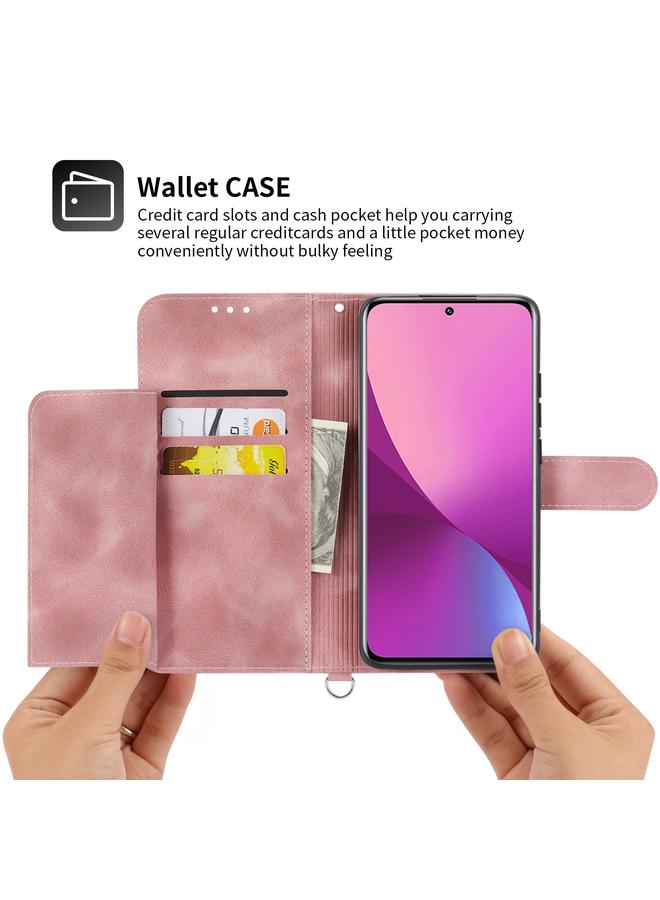 erorex Case For Xiaomi 12 Lite Skin-feel Flowers Embossed Wallet Leather Phone Case - Image 3