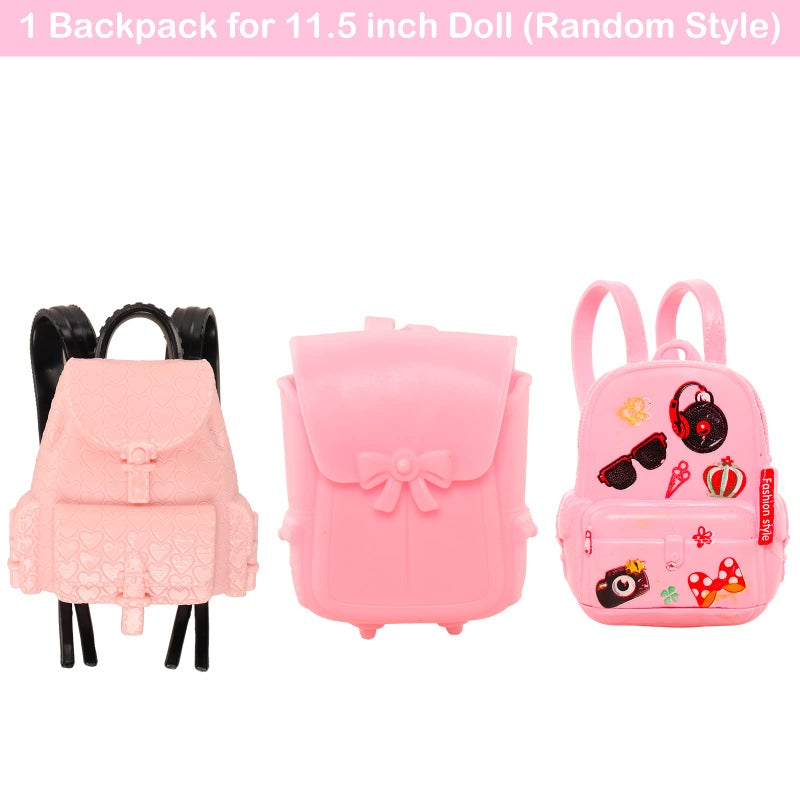 ENOCHT 19 Pcs Girl Doll School Accessories Backpack Mini Desk Lamp Laptop Mini Globe Glasses and Headset for 11.5 Inch Doll School Playset - Image 3