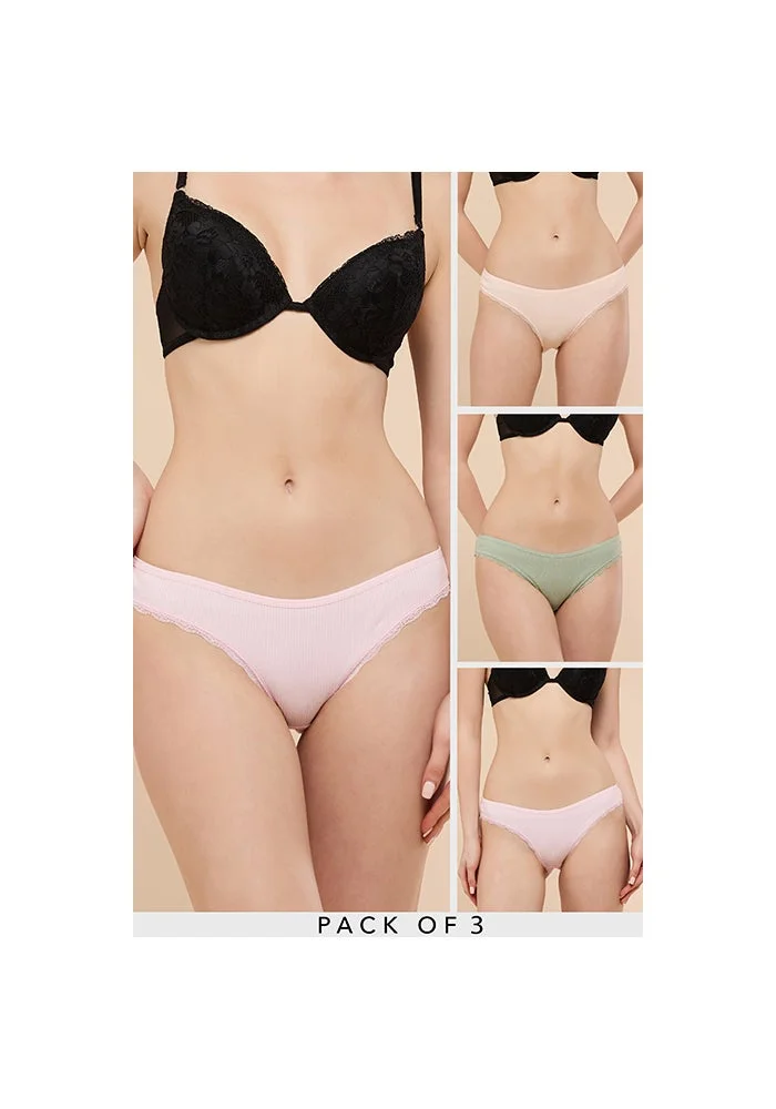 R&b 3 Pack Ribbed Bikini Briefs