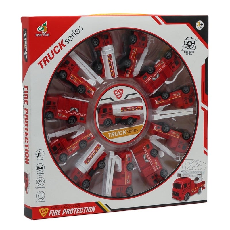 Truck Series Fire Protection Vehicles 12 Pieces - XY338-A13 - Image 1