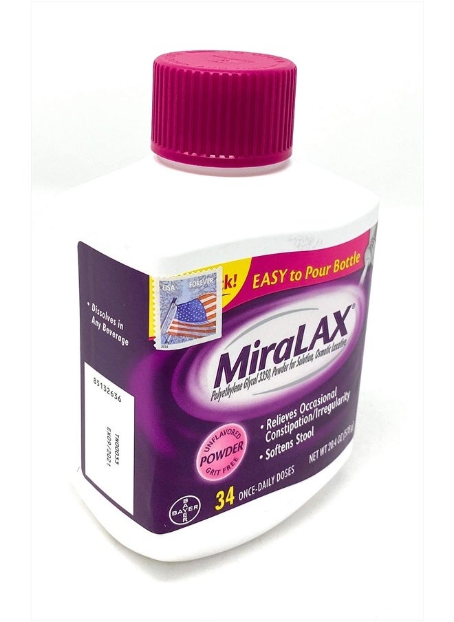 MiraLAX Powder Laxative, 34 Doses, 20.4 Ounce  - Image 1