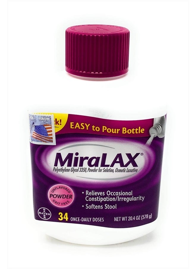 MiraLAX Powder Laxative, 34 Doses, 20.4 Ounce  - Image 2