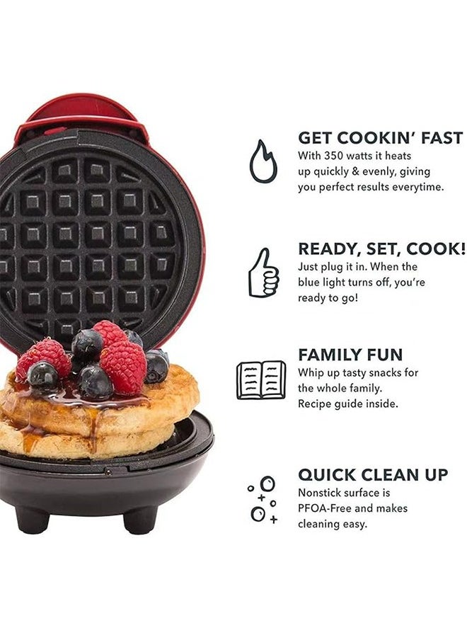 Generic 4" Mini Waffle Maker - Made With Premium Quality Plastic & Non-Stick Coating - Small Pancake Maker For Brownies, Cookies, Quesadillas, Calzones, Hash Browns and Other Foods  - Image 2