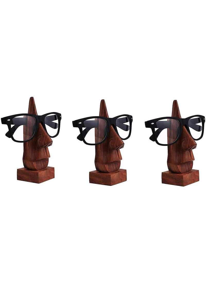 APEROL DESIGN APEROL DESIGN Wooden Spectacle Holder Sunglasses Holder Eyeglasses Holder Chasma Stand for Home Office Table Nose Stand for Spectacles Spectacle Organizer Pack of 1  - Image 2