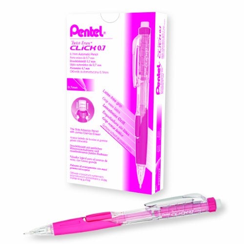 Pentel TwistErase Click Mechanical Pencil 07mm Assorted Pink Barrel Colors Color May Vary Box of 12 PD277TP - Image 3