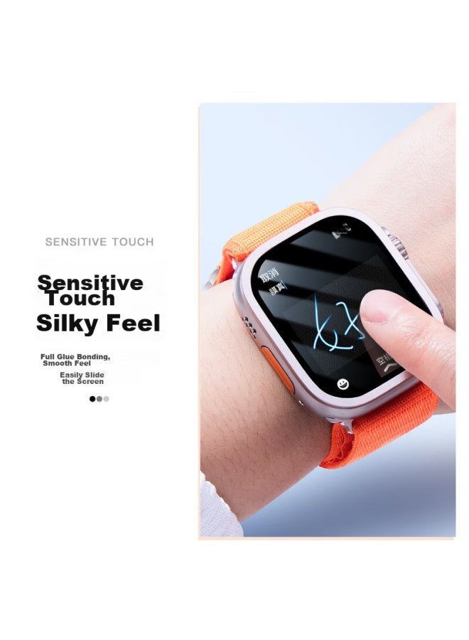 Bing Hong Binghong Compatible With Apple Watch Protective Film, Ultra3 Tempered Glass Film, Privacy Screen Protector For Ultra2 Tempered Glass Frame, Apple Watch Ultra3/2 - Titanium Gold Color - Anti-peeping - Image 4