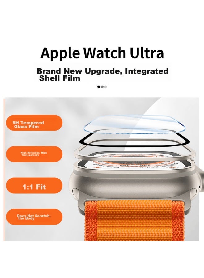 Bing Hong Binghong Compatible With Apple Watch Protective Film, Ultra3 Tempered Glass Film, Privacy Screen Protector For Ultra2 Tempered Glass Frame, Apple Watch Ultra3/2 - Titanium Gold Color - Anti-peeping - Image 2