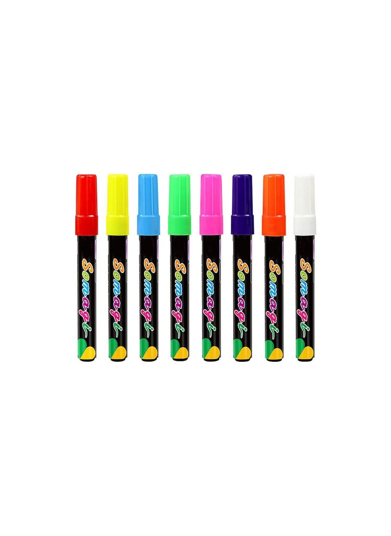 GGOOT 8 Color Erasable Wet Erase Chalk Makers Liquid Chalk Marker Pens Washable Window Marker for Blackboards Glass Window erasable window marker for glass liquid chalk marker chalk board marker erasable  - Image 1