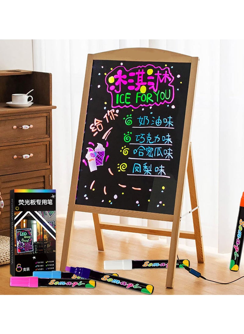 GGOOT 8 Color Erasable Wet Erase Chalk Makers Liquid Chalk Marker Pens Washable Window Marker for Blackboards Glass Window erasable window marker for glass liquid chalk marker chalk board marker erasable  - Image 5