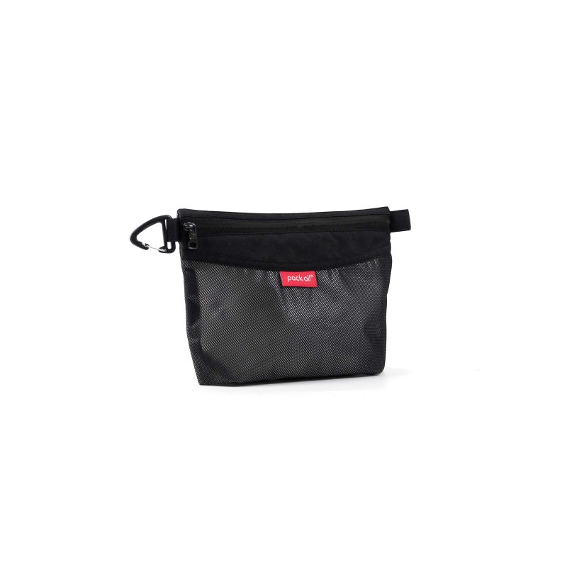 pack all Water-Resistant Material Zipper Pouch, Mesh Zipper Bags for Storage, Travel, Office (Black, Small) - Image 1