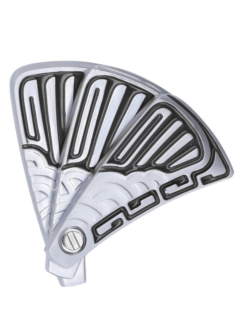 Folding Fan Shaped Magnetic Fidget Slider Stainless Steel Anxiety Stress Relief Magnetic Metal Fidget Toys Portable Push Slider Toy for Home, Office, Travel, School(Black) - Image 1