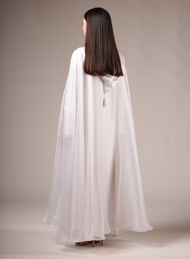MAISON ARABELLE White Embellished Abaya Dress  - Image 2