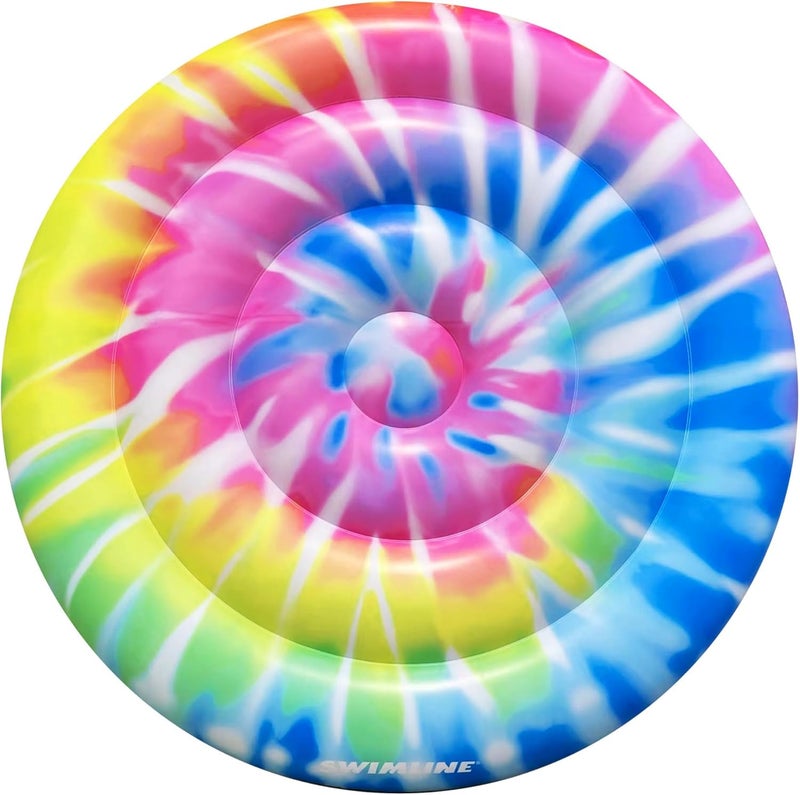 Swimline Original Tie Dye (Spiral) Pool Float – Durable Vinyl Lounger for Adults & Teens – Fun Pool Float for Lake, Beach, or Backyard – Easy to Inflate and Store - Image 1
