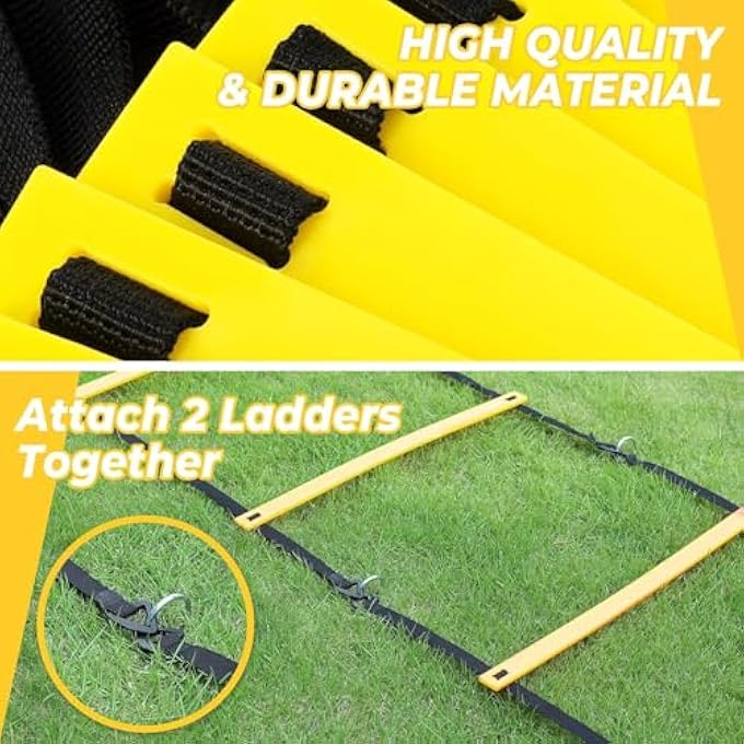 rayihni Football Agility Training Equipment Kit, Sports Speed Agility Ladder 12 Sports Cones And Soccer Kick Trainer, Football Training Equipment Footwork Drills For Kids And Adults With Carrying Bag - Image 5