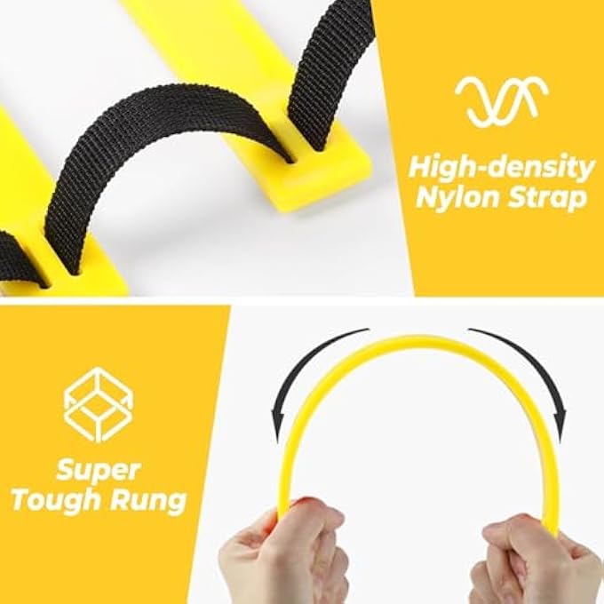 rayihni Football Agility Training Equipment Kit, Sports Speed Agility Ladder 12 Sports Cones And Soccer Kick Trainer, Football Training Equipment Footwork Drills For Kids And Adults With Carrying Bag - Image 3