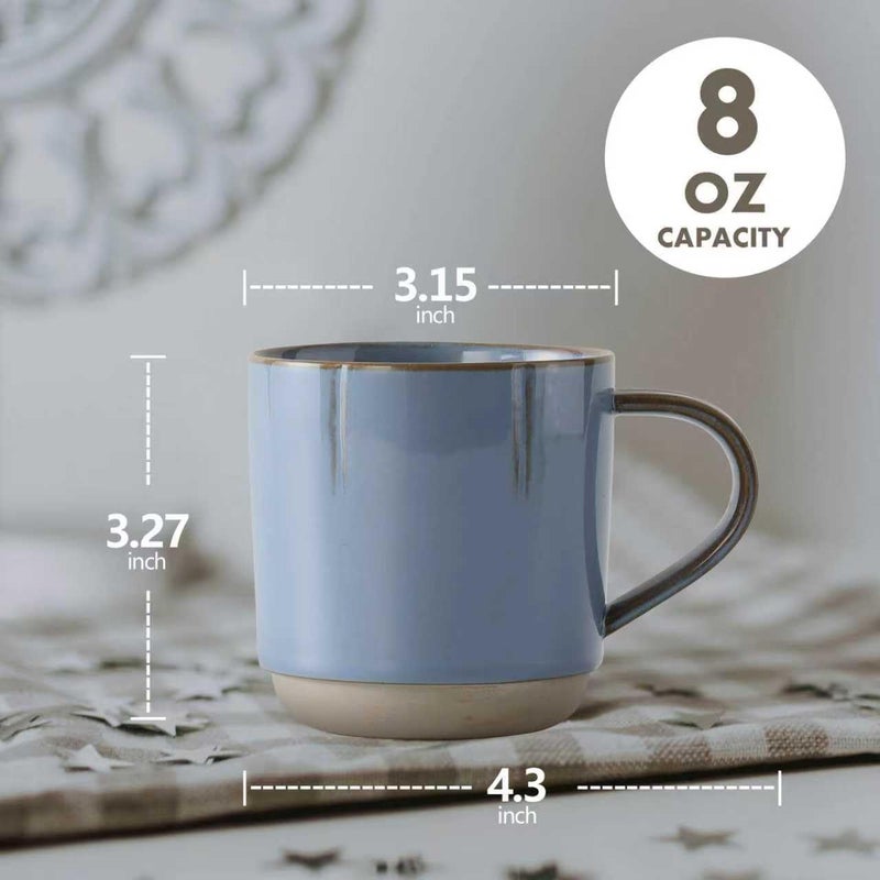 Vambechda 8 oz Ceramic Coffee Mug with Handle handmade in Japanese style American coffee latte suitable for office and home coffee bar - Image 2