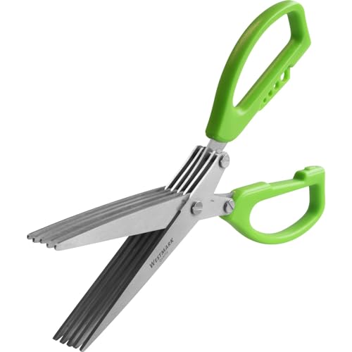 Westmark Germany Stainless Steel 5-Blade Herb Scissors with Cleaning Comb (Green) - Image 2