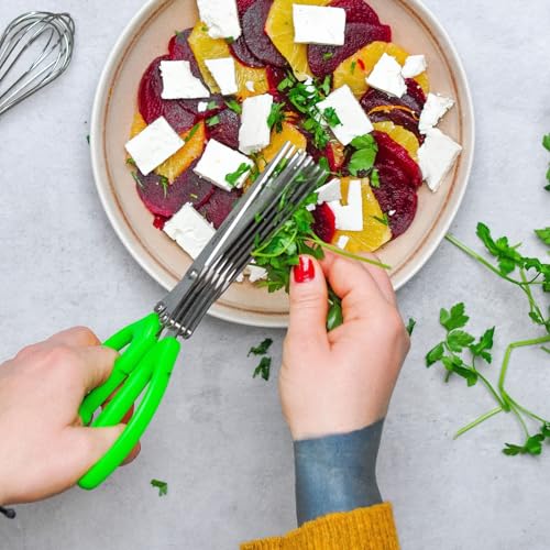 Westmark Germany Stainless Steel 5-Blade Herb Scissors with Cleaning Comb (Green) - Image 5