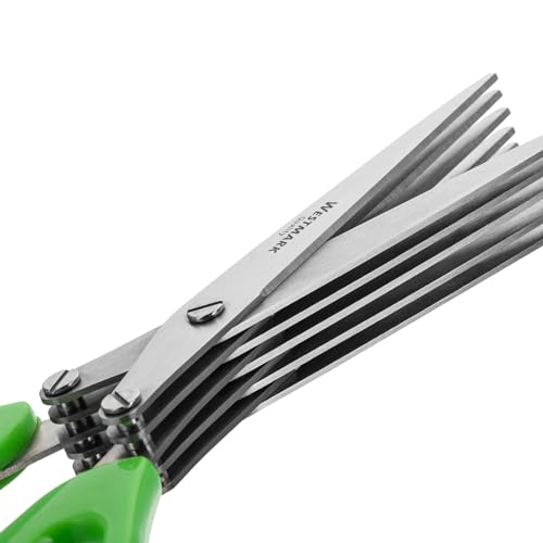 Westmark Germany Stainless Steel 5-Blade Herb Scissors with Cleaning Comb (Green) - Image 3