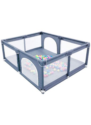 Baby Playpen 150x180cm قفص روضة كبير جدًا للأطفال الرضع مركز اللعب الآمن للأطفال مع شبكة قابلة للتنفس وباب بسحاب والأطفال الصغار يمنح الأم استراحة باللون الرمادي - pzsku/Z368D0008B00247B26295Z/45/_/1678267552/328062d1-b341-4b97-96dd-db3dcef25b01