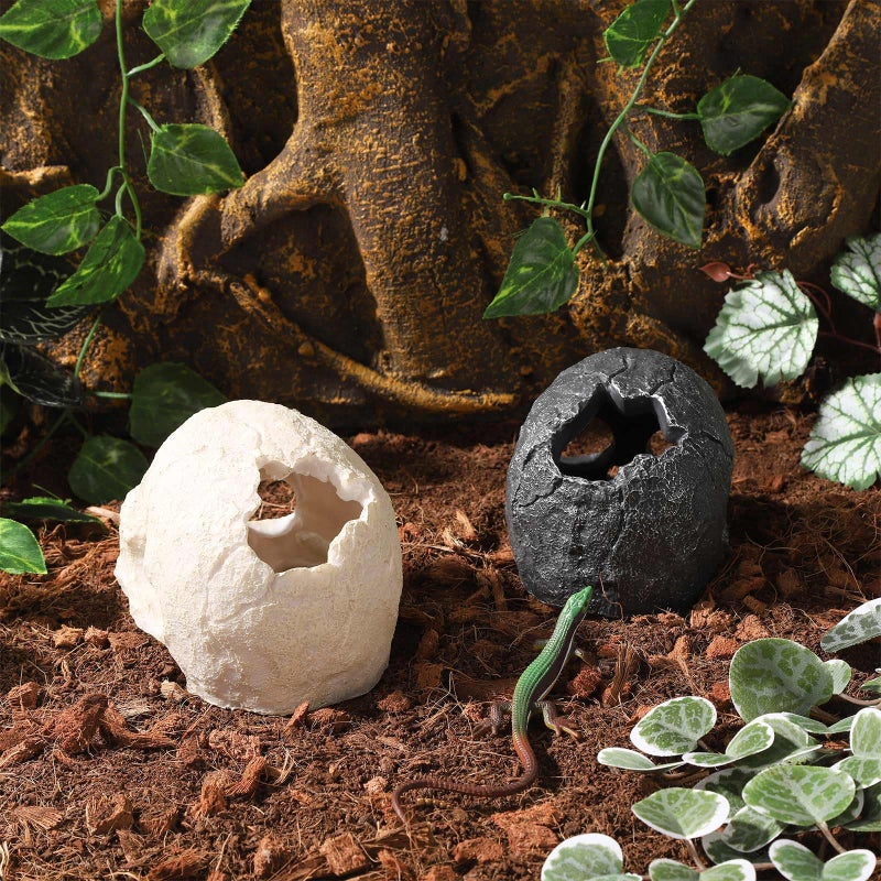 TkoYuHm Resin Reptile Hideout for Tank Realistic Skull Decor for Terrarium Black Decorative Skeleton Head Hides and Caves for Fish Ball Python Axolotl Tarantula - Image 4