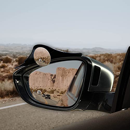AutoBizarre Bat Shaped 2 in 1 Car Rear View Mirror Rain Eyebrow Weatherstrip Auto Mirror Rain Shield in Carbon Fiber Finish with Adjustable Blind Spot Mirror Set of 2 pcs Compatible with All Cars - Image 1
