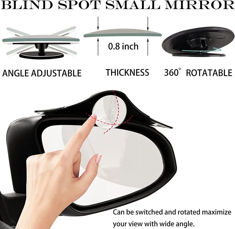 AutoBizarre Bat Shaped 2 in 1 Car Rear View Mirror Rain Eyebrow Weatherstrip Auto Mirror Rain Shield in Carbon Fiber Finish with Adjustable Blind Spot Mirror Set of 2 pcs Compatible with All Cars - Image 5