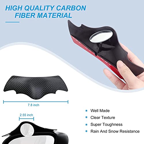 AutoBizarre Bat Shaped 2 in 1 Car Rear View Mirror Rain Eyebrow Weatherstrip Auto Mirror Rain Shield in Carbon Fiber Finish with Adjustable Blind Spot Mirror Set of 2 pcs Compatible with All Cars - Image 4