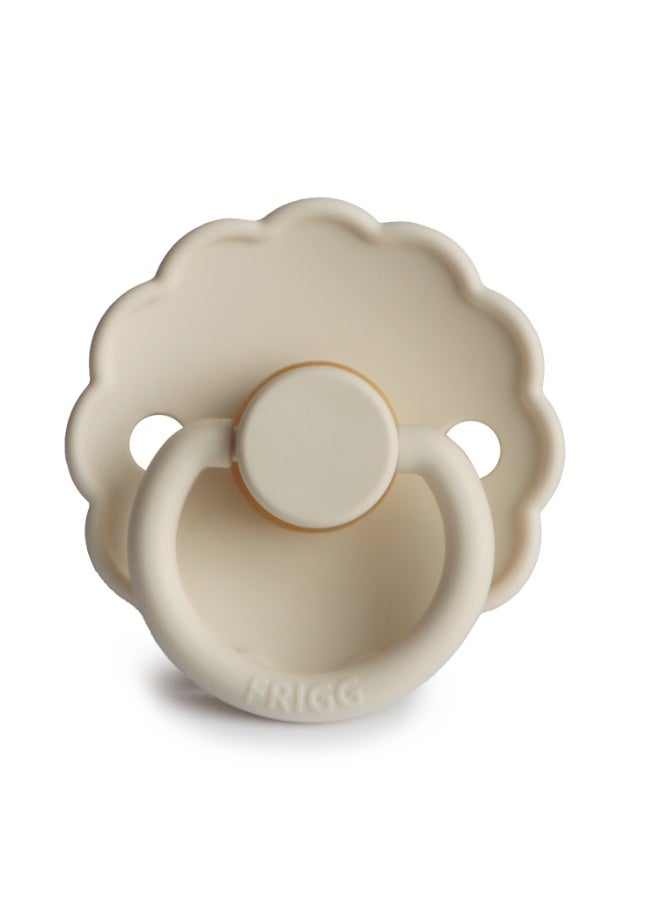 FRIGG Daisy Baby Pacifier | Silicone Baby Soother | 1 Pack | Cream | 6-18 Months | Size 2 | BPA-Free | Made in Denmark | Airflow Shield