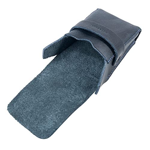 Hide & Drink, Classic Case for Playing Cards (Not Included) Secure Storage, Playing Deck Holder, Travel Accessory, Full Grain Leather, Handmade, Slate Blue - Image 5