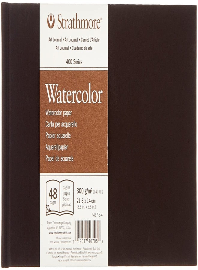 Strathmore Paper (467-5 Strathmore STR-467-5 48 Sheet No 140 Watercolor Art Journal, 8.5 by 5.5", 5.5"x8.5", 24 - Image 1