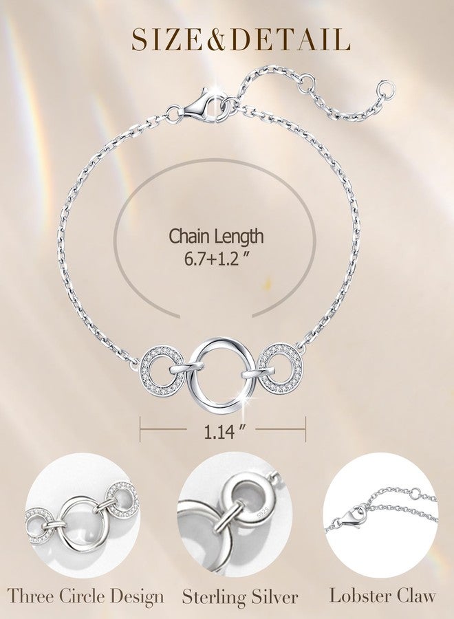 FANCIME Infinity Eternal Embrace Bracelet For Women Sterling Sliver White Gold Plated Dainty Simulated Diamond Infinity Three Symbol Jewelry Anniversary Birthday Mothers Day Gifts for Women Mom - Image 4