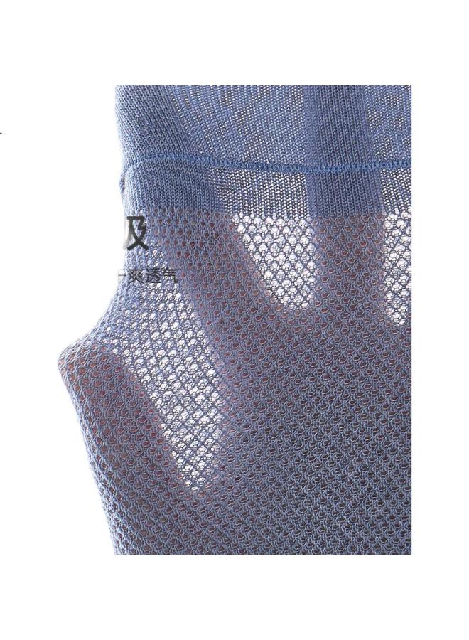 Miiow 6 Pairs Men'S Socks 100% Pure Cotton Antibacterial Odor-Resistant Ear-Lifting Mesh Boat Socks Breathable Sports Socks - Image 3