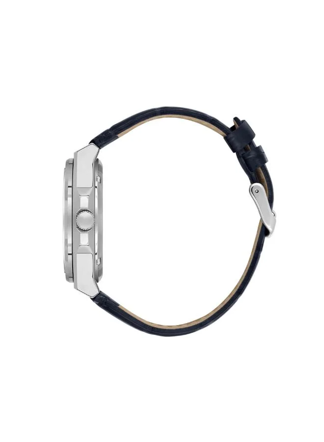 لي كوبر ساعة رجالية، عرض أوتوماتيكي وسوار جلدي، أزرق