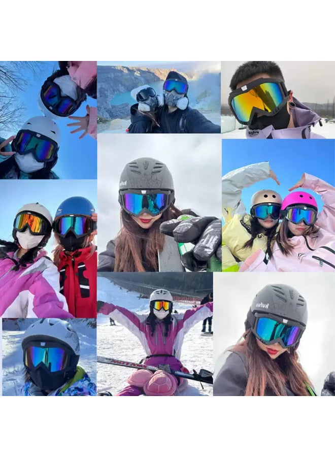 Luxury Bird Luxury Bird Ski Goggles Black Frame Mercury Lens Cycling Windproof Goggles Outdoor Mountain Climbing Snow Playing Eye Protection Glasses Snowfield Sunglasses  - Image 2