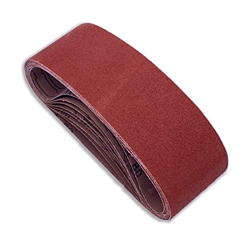 SHUTTLE GENIUS 4 x 24 Inch Sanding Belt, 80 Grit Aluminum Oxide Belt Sander Belts 4x24,12 Pack (4x24in,80 Grit) - Image 1