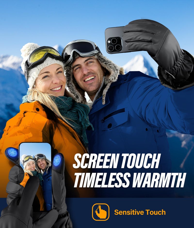 Deemii Winter Gloves Men Women Made with 3M Insulation&Plush Lining -10â„‰ Windproof&Water-Resisitant Glove with Touchscreen Fingers - Image 4