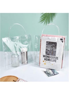 MileMelo 6 Pieces Clear PVC Gift Bags With Handles,Transparent Gift Wrap Bags, Clear Bags For Gifts, Transparent Tote Bag, Bulk Gift Bags, Reusable Gift Bags For Birthdays, Weddings, Parties 26 x 31 x 8cm  - Image 4
