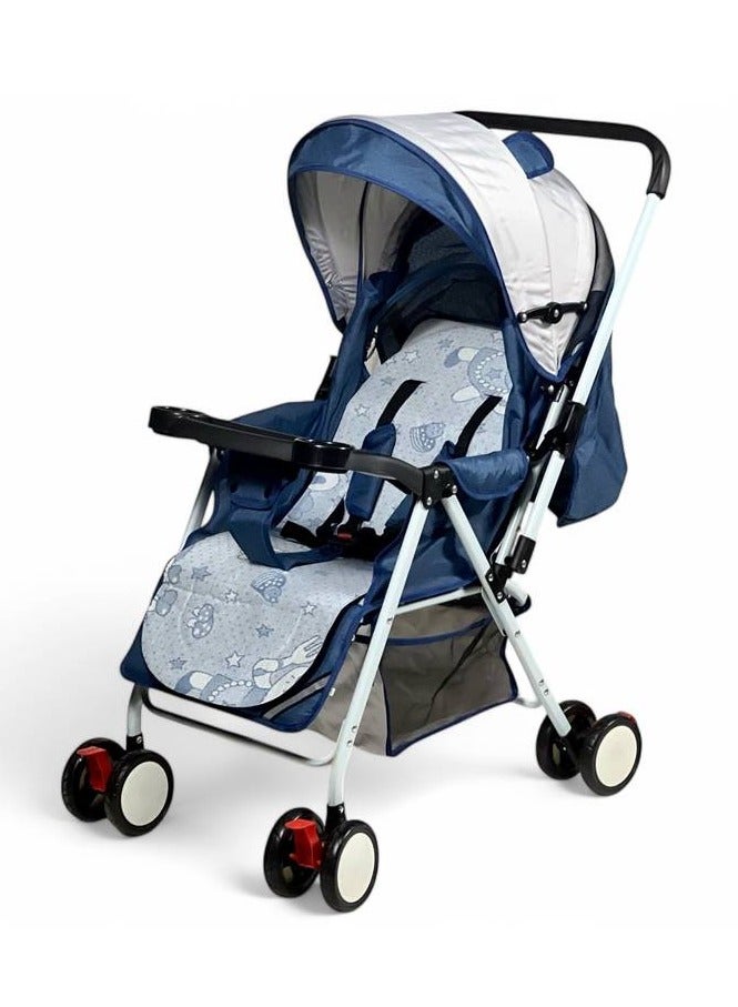 البدر عربة أطفال البدر بمقبض قابل للتعديل، عربة فاخرة للرضع للسفر مع مقعد قابل للعكس، تصميم خفيف قابل للطي، إمالة متعددة الوضعيات، عجلات مزدوجة آمنة مع فرامل، سلة تخزين كبيرة، مظلة شمسية، عربة أنيقة ومريحة بألوان متعددة - Image 1