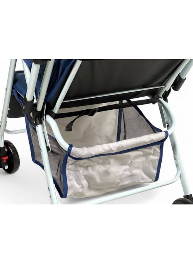 البدر عربة أطفال البدر بمقبض قابل للتعديل، عربة فاخرة للرضع للسفر مع مقعد قابل للعكس، تصميم خفيف قابل للطي، إمالة متعددة الوضعيات، عجلات مزدوجة آمنة مع فرامل، سلة تخزين كبيرة، مظلة شمسية، عربة أنيقة ومريحة بألوان متعددة - Image 5