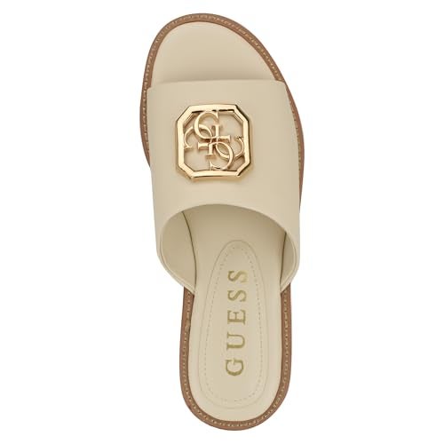 Guess Women's GRAYSIE Flat Sandal, Ivory 151, 8 - Image 5