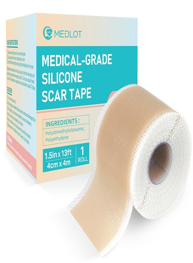 MEDLOT Silicone Scar Sheets, 1.55” x 156” - 4M, Medical Silicone Scar Tape Roll, Reusable Scar Strips for Surgical, C-Section, Keloid Bump, Stretch Marks, Acne, Hypertrophic Scar Treatment - Image 1