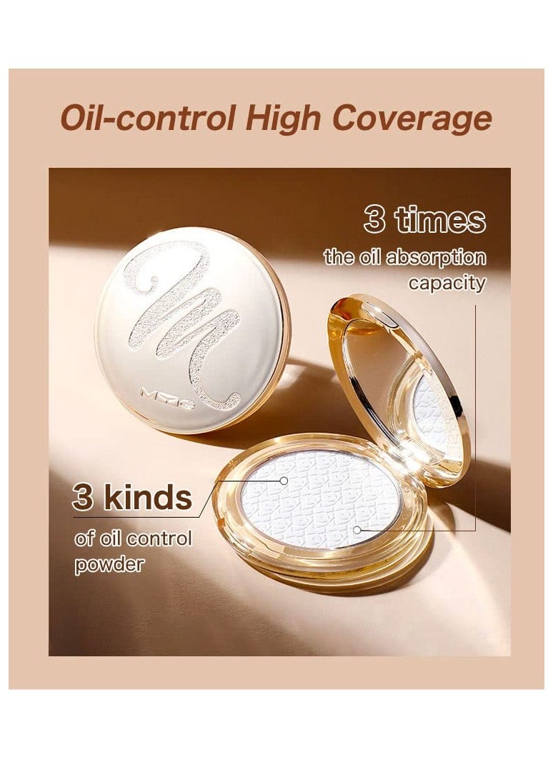 KASTWAVE Longwearing Matte Oil Control Makeup Powder, Waterproof Pressed Powder, Matte Smooth Setting Powder Makeup, Brightening Setting Powder for Women Girls (Natural + Ivory)  - Image 3