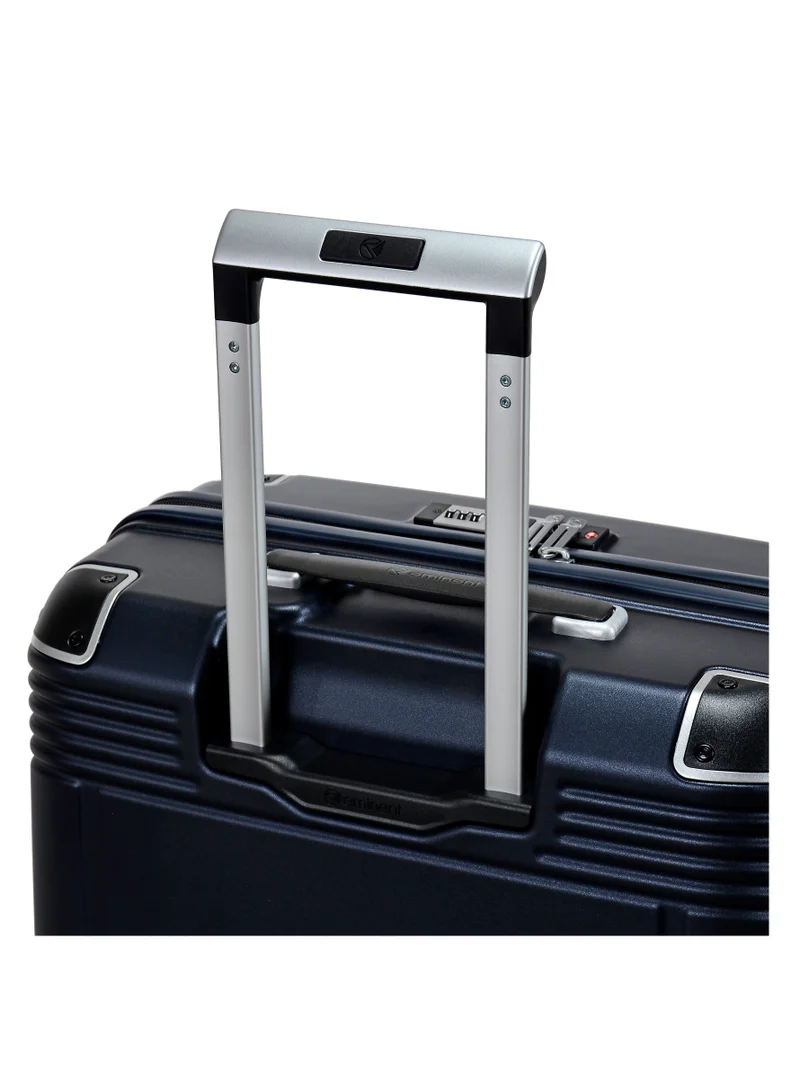 eminent Hard Case Travel Bag Medium Luggage Trolley Polycarbonate Lightweight Suitcase 4 Quiet Double Spinner Wheels With Tsa Lock KK10 Night Blue
