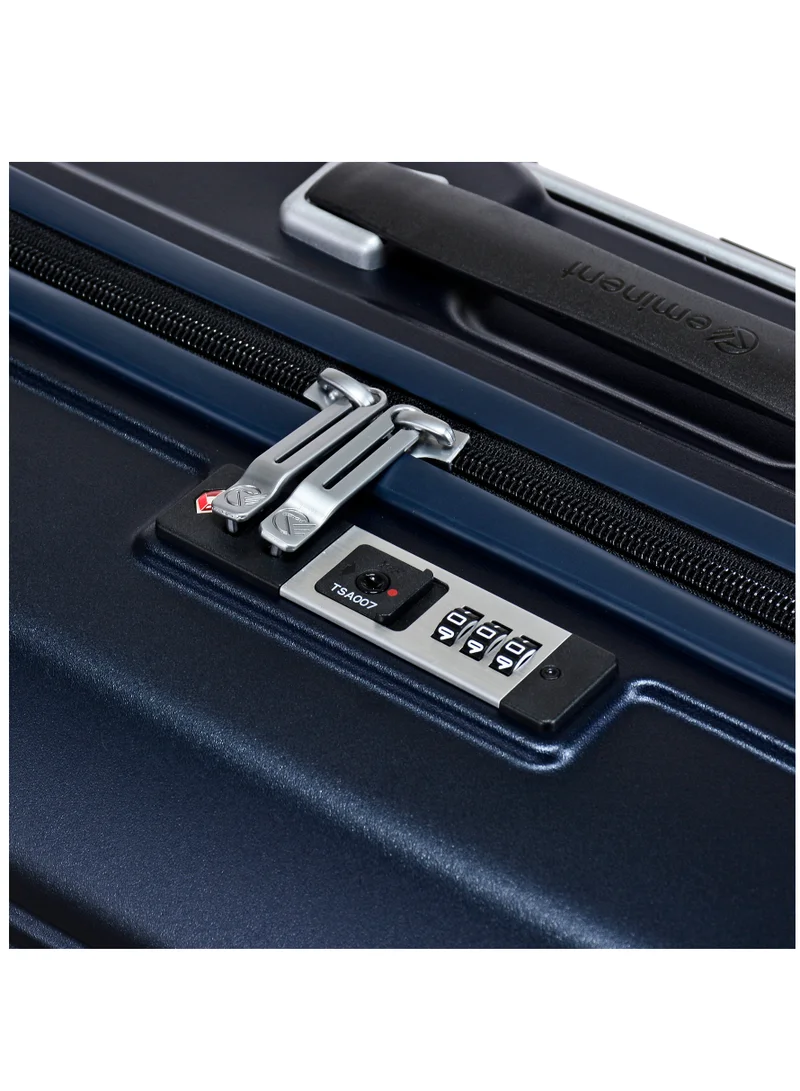 eminent Hard Case Travel Bag Medium Luggage Trolley Polycarbonate Lightweight Suitcase 4 Quiet Double Spinner Wheels With Tsa Lock KK10 Night Blue